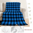 thumbnail image 5 of Black Blue Plaid Blanket Soft Cozy Warm Throw Blanket for Couch, Plush Fuzzy Flannel Fleece Blankets for Sofa, Country Buffalo Checked Gingham Bed Blankets Lightweight Gifts for Women, 50"x60", 5 of 9
