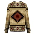 thumbnail image 4 of Qiopertar Mode Femmes Imprimé Col Rond Pull Tops Manches Longues Blouse Confortable Chandail en Molleton Offres de la Semaine Liquidation Moins de 5$ jusqu'à 90 % de Réduction, 4 of 5