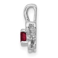 thumbnail image 2 of 925 Sterling Silver Created Ruby Necklace Charm Pendant Birthstone July, 2 of 8
