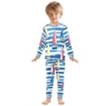 thumbnail image 6 of FORMRS Long Sleeve Top and Pants Pajama Set for Niños 2-Piece Sleepwear, Sizes 18M-8Y, Green Sailboats, 6 of 6