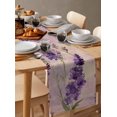 thumbnail image 3 of Table Runner Dresser Scarf 13 x 60 Inch Spring Lavender Flower Leaf Purple Floral Retro Table Runners Non-Slip Heat Kitchen Dining Table Decor for Indoor Outdoor Home Party Decoration, 3 of 7