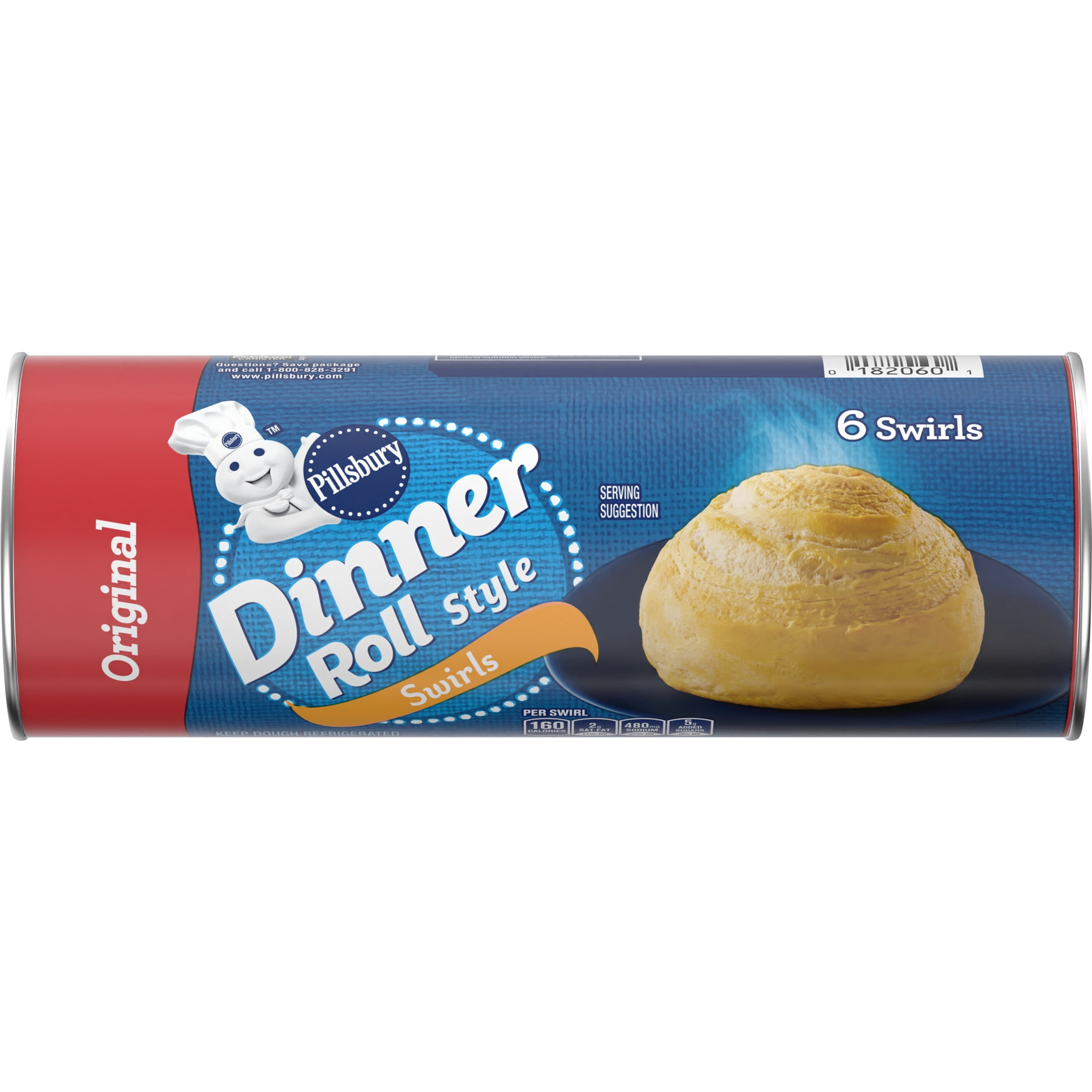 Pillsbury Dinner Roll Style Swirls, Original, 6 Rounds, 11 oz.