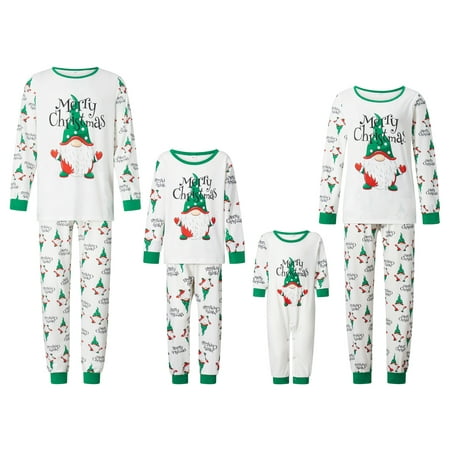 

Christmas Family Pajamas Matching Set Santa Claus Print Long Sleeve Tops and Pants Sleepwear Soft Nightwear