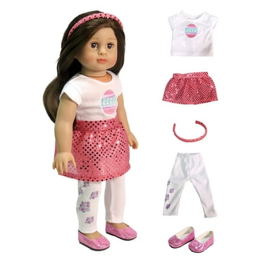 American Fashion World Winter Panda Pajama Set For 18 Inch Dolls, Doll Clothing