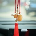 thumbnail image 6 of TFYZYY Car Hanging Pendant Rearview Mirror Decor - Real Gourd & Boxwood, Lucky Charm for Car Interior, Universal Fit, Easy Install, 26x8cm, 6 of 6