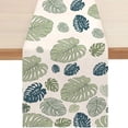 thumbnail image 2 of Leaf Pattern Printing Table Runner luxury Kitchen Dinner Table Cover Wedding Party Decor Cotton Linen Tablecloth, 2 of 4