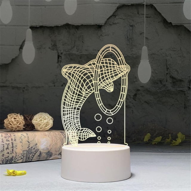 SDNall USB Acrylic Night Light LED Table Desk Bedroom Decor Gift Warm White Lamp