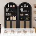 thumbnail image 6 of CQSXDA 71" Tall Arched Bookcase with Storage, Mid-Century Modern 6-Tier Arch Cabinet with Door and Open Shelf for Office Living Room, 6 of 9