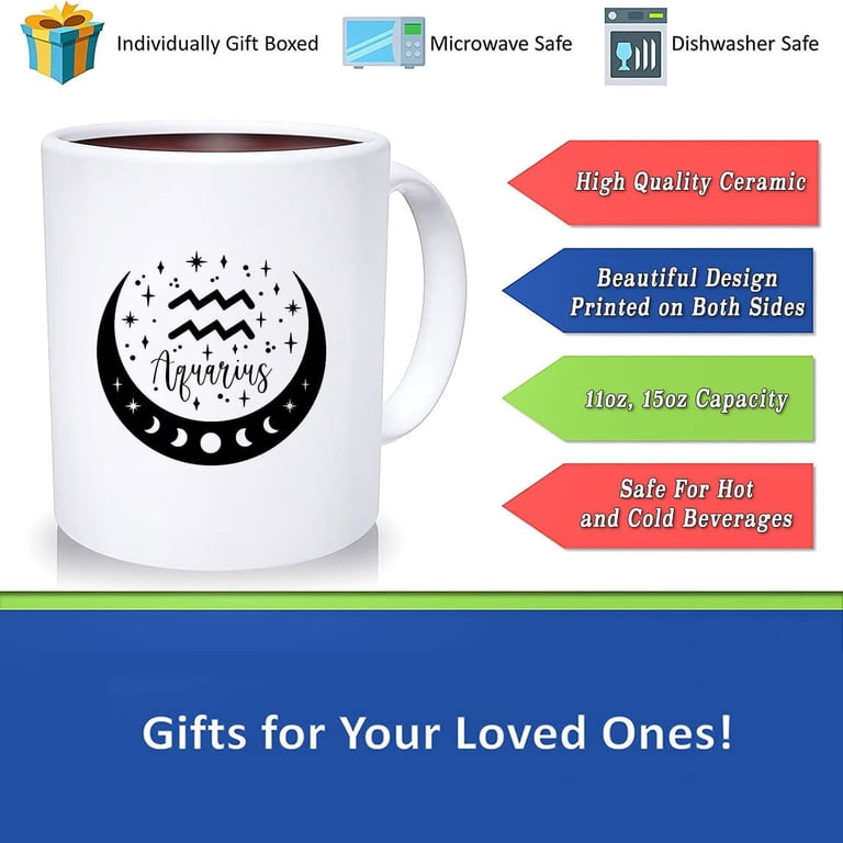 Aquarius Zodiac Sign Gift Mug, Ceramic Novelty Coffee Mugs 11oz, 15oz Mug,  Tea Cup, Gift Present Mug For Birthday, Christmas Thanksgiving Festival -  Walmart.com