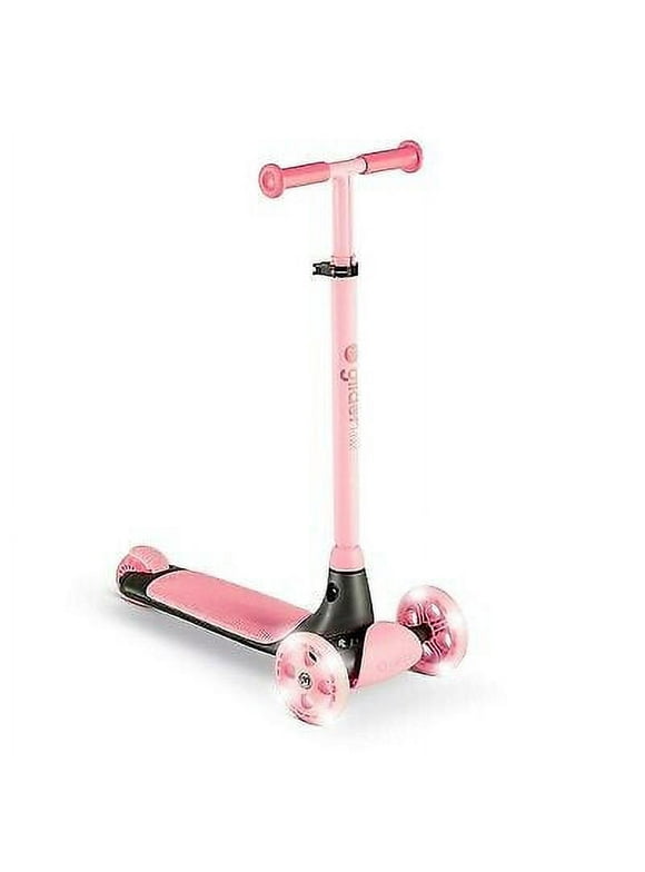 Yvolution Y Glider Kiwi 3 Wheel Kick Scooter with Light-Up Wheels - Pink