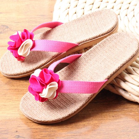 

〖Yilirongyumm〗 Pink 37 Slippers For Women Shoes Slippers Sandals For Womens Household Slippers Summer Slides Beach Linen Shoes Floor Women s Sandals