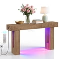 thumbnail image 3 of Gaderth 63" Entryway Table, Farmhouse Console Table with Sensor Light & Power Outlets, Narrow Wooden Entryway Table for Entrance, Living Room,  Foyer, 3 of 9