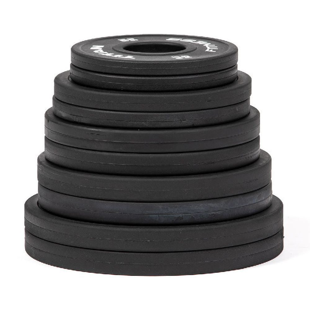Titan Fitness 25 KG Set Black Change Fractional Weight Plates, Rubber Coated Steel Bumper Plates, Fit Olympic Sized Barbells For Strength Training and Weightlifting