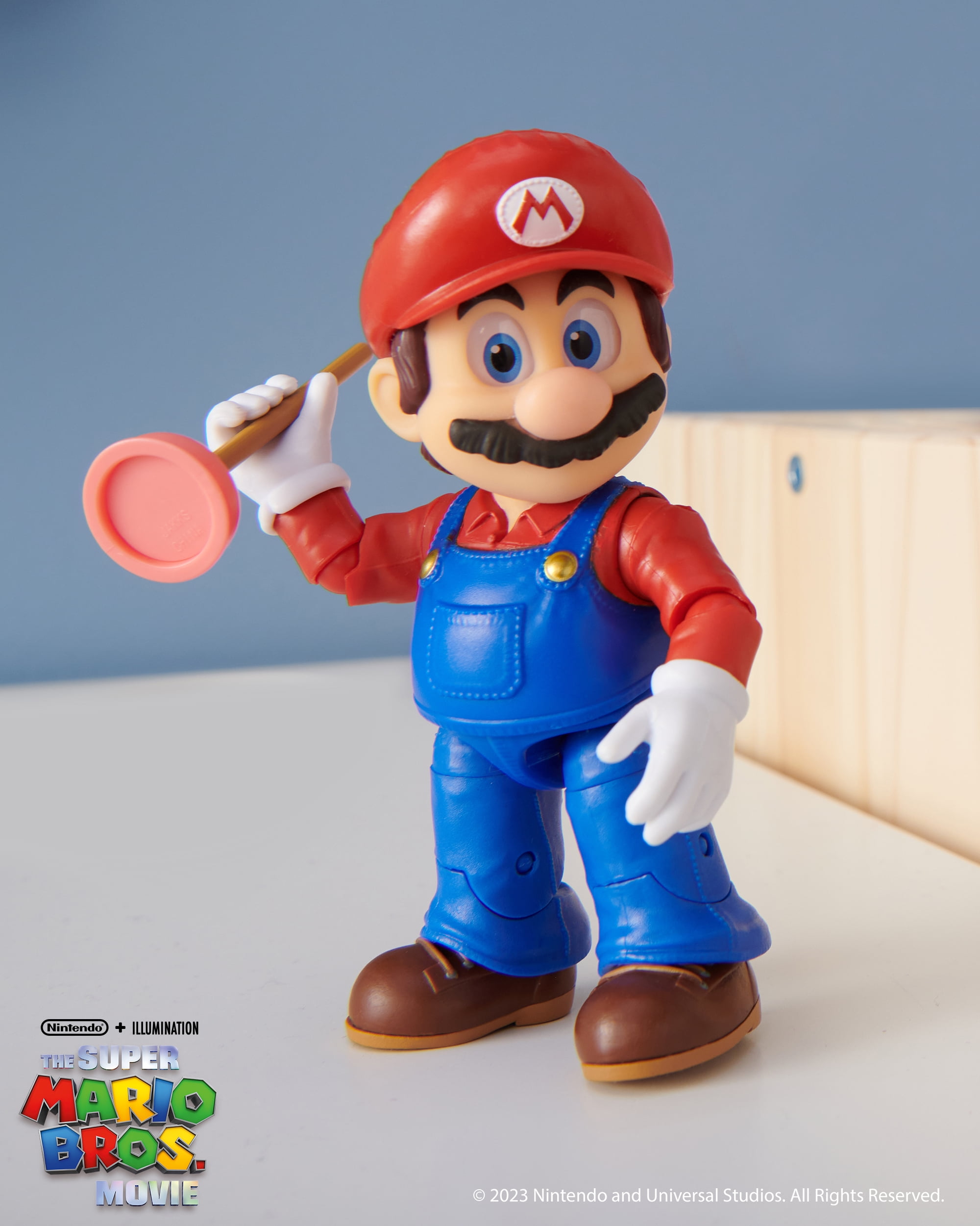 New The Super Mario Bros. Movie Mario Figure with Plunger Nintendo