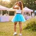 thumbnail image 5 of EANJE Fashion Ballet Skirt For Women Pleated Gauze Short Skirt Adult Dancing Skirt Tutu Skirts Sky Blue One Size, 5 of 6