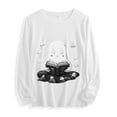 thumbnail image 2 of Miqool Halloween Spooky Season Cute Ghost Coffee Oversized Sweatshirt for Women Crewneck Long Sleeve Funny Fall Tops, 2 of 7