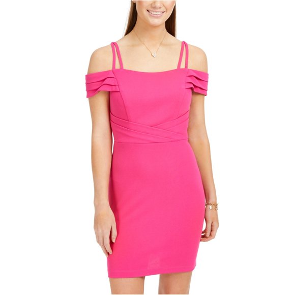 Vestido plisado Teeze Me con hombros descubiertos para mujer rosa 17/18