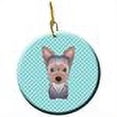 thumbnail image 2 of Caroline's Treasures BB1170CO1 Checkerboard Blue Yorkie Puppy Ceramic Ornament, 3 in, Multicolor, 2 of 2