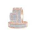 thumbnail image 3 of AFFY White Natural Diamond Engagement & Wedding Trio Bridal Ring Set In 10k Rose Gold (0.33 Cttw), Ring Size 9, 3 of 8