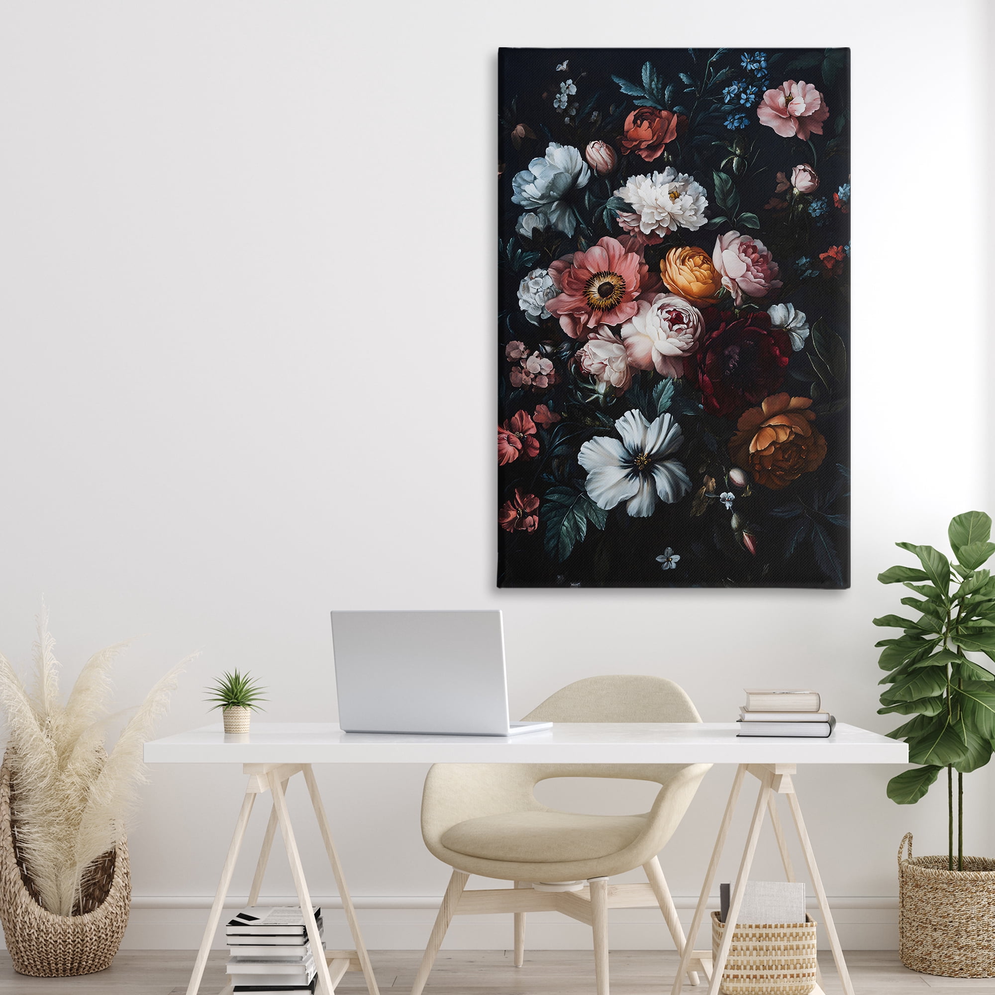 Stupell Industries Midnight Garden Velvet Florals Canvas Wall Art, design by Creative Studio