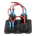 thumbnail image 3 of Herwey Switch Panel Cigarette Lighter Socket, Dual USB Switch Panel,4 Gang ON/OFF Toggle Switch Panel Dual USB Charger Cigarette Lighter Socket Voltmeter, 3 of 9