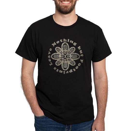CafePress - Leave Nothing Boot Stone Dark T Shirt - Men's Classic Cotton T-Shirts