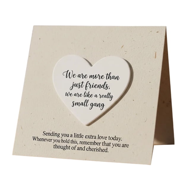 Heart Shaped Cards Acrylic Scripture Souvenir with "Friends Always Love Each Other" Inspirational Gift for Friend
