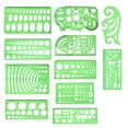 thumbnail image 1 of 11 Pcs Modèle de Dessin Géométrique Règle Pochoir Outil de Mesure Dessin DIY Règle, 1 of 8