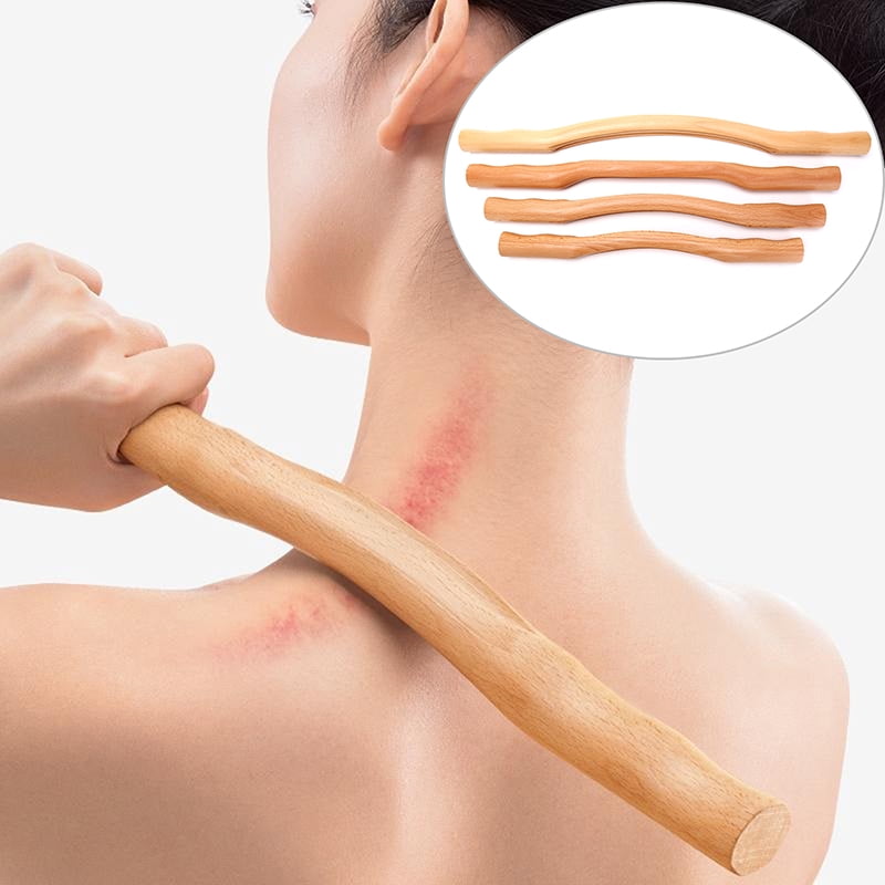 Natural Wood Bamboo Stick for Massage Gouache Wooden Neck Shoulder Back Massager