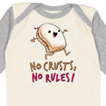 thumbnail image 4 of Inktastic No Crusts, No Rules- silly PB&J sandwich on the loose Boys or Girls Long Sleeve Baby Bodysuit, 4 of 5