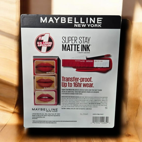 Maybelline Super Stay Matte Ink Liquid Lipstick Set, 3 Shades (Pioneer, Seductress, Lover), Long-Lasting Matte Finish