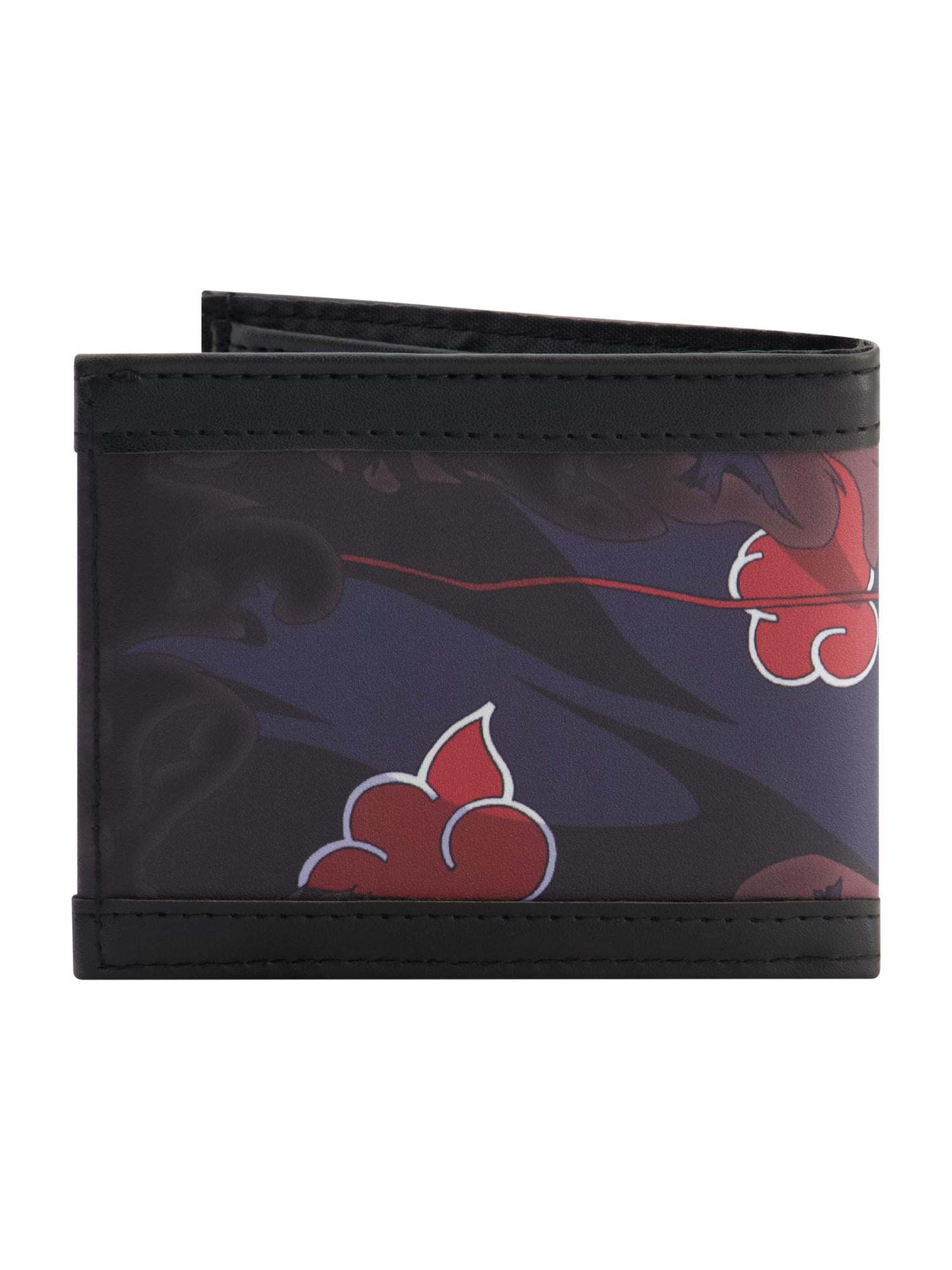 Naruto Itachi Uchiha Bifold Wallet with Zipper, Compact Foldable, Multi