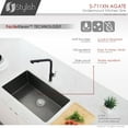 thumbnail image 6 of Stylish Undermount 30" Graphite Black Single Bowl Kitchen Sink with Grid & Strainer S-711XN, 6 of 15