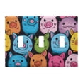 thumbnail image 2 of Dailycode Light Switch Plate Covers 2 Gang Wall Plate Plastics Outlet Covers for Kitchen Home Office Decor Colorful Pig Face, 2 of 8