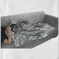 thumbnail image 6 of Bigfoot Soft Flannel Fleece Throw Blanket, Mythical Creature Snowman on the Hills Leaving Footprints Behind Him, Cozy Plush for Indoor and Outdoor Use, 50" x 70", Black and White, by Ambesonne, 6 of 6