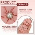 thumbnail image 3 of Uxcell Fabric Flowers, Rhinestone Pearls Sewing Fabric Flowers for DIY Crafts Appliques Wedding Birthday Party Decoration Pink, 3 of 7