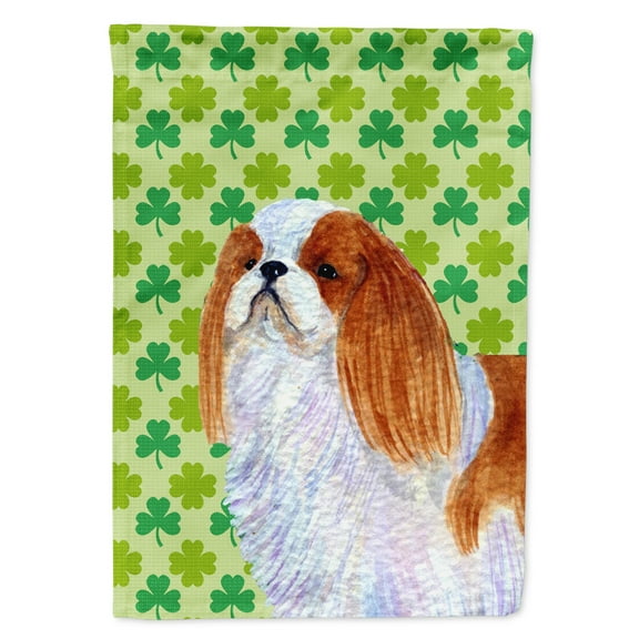 Carolines Treasures SS4438-FLAG-PARENT English Toy Spaniel St. Patricks Day Shamrock Portrait Flag  multicolor