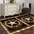 thumbnail image 5 of Brown Texas Star Western Area Rug 4x6 Washable Rug Non Slip Country Retro Wooden Large Area Rug Indoor Floor Carpet for Entryway Bedroom Kitchen Living Room Home Office Dining Room Nursery, 5 of 8