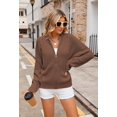 thumbnail image 5 of Pink Queen Chunky Knit Full Zipper Long Sleeves, Hoodie Cardigan (Women's S-XL)., 5 of 9
