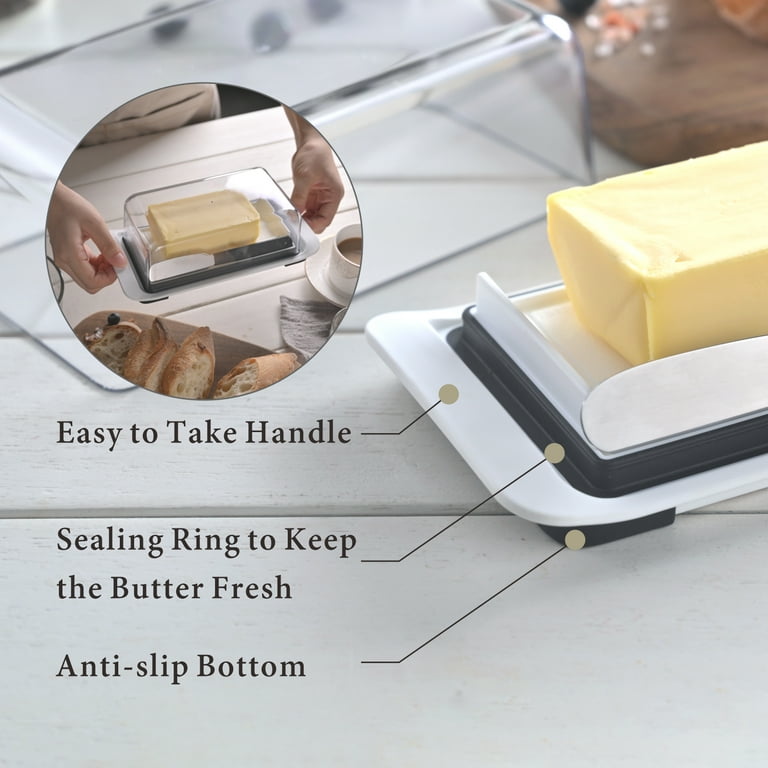 KITCHENDAO Airtight Butter Dish with Lid and Knife Spreader for