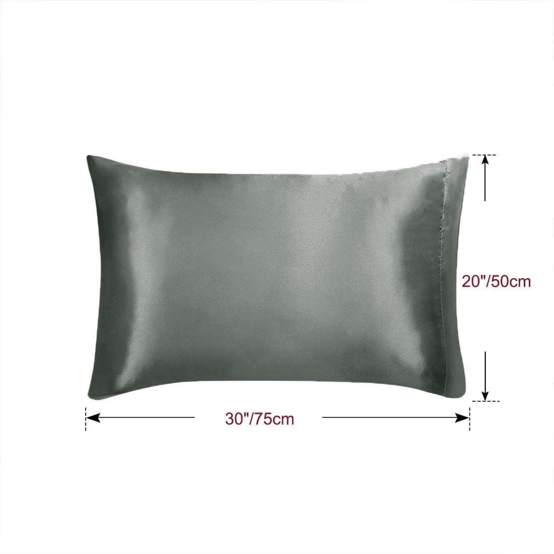 Unique Bargains 4 Pack Satin Pillowcases with Envelope Closure Grey Standard