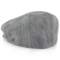 thumbnail image 4 of Walrus Hats Clubhouse Black & White  Plaid Linen Ivy Cap - Lightweight Men's Golf Flat Cap, Breathable Plaid Drivers Hat with Snap Brim, 4 of 6