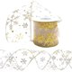 thumbnail image 2 of Cinta dorada con alambre de copo de nieve - Cinta navideña de poliéster de 10 yardas para decoración del árbol, envoltura de regalos y manualidades DIY, 2 of 6