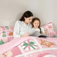 thumbnail image 6 of Manfei Merry Xmas Bedding Comforter Set,Lovely Gingerbread Man Twin Comforter Sets,Pink Green Bedding Set For Girls,Luxury Bedroom Decor Reversible,2-Piece, 6 of 9