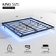 thumbnail image 2 of Somier flotante OLEVS de metal tamaño king con luz LED y cargador, 2 of 7