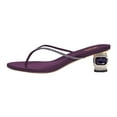 thumbnail image 2 of XYD Women Bling Thong Crystal Block Low Heel Sandals Flip Flops Round Open Toe Slip On Casual Dressy Shoes Size 9.5 Purple, 2 of 4