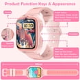 thumbnail image 2 of Blackview Kids Smart Watch for Boys Girls, 1.75" HD Touch Screen, 32 Educational Games, Music Player, Habit Tracker, Pedometer, IP68 Waterproof, Alarm Calculator, Gift Idea (Pink), 2 of 9