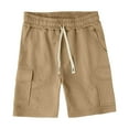 thumbnail image 5 of Kvture Men's Corduroy Shorts Casual Elastic Waist with Drawstring Textured Lightweight Summer Beach Shorts Featuring Pockets Khaki M, 5 of 9