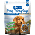 thumbnail image 3 of (4 pack) N-Bone® Puppy Teething Rings Peanut Butter Flavor, 10 Treats, 12 oz, Dried Chew Treats for Dogs, 3 of 12