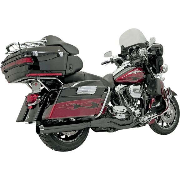 Bassani Road Rage II B4 Series Straight Black 2-into-1 Exhaust System (FLH-757B)